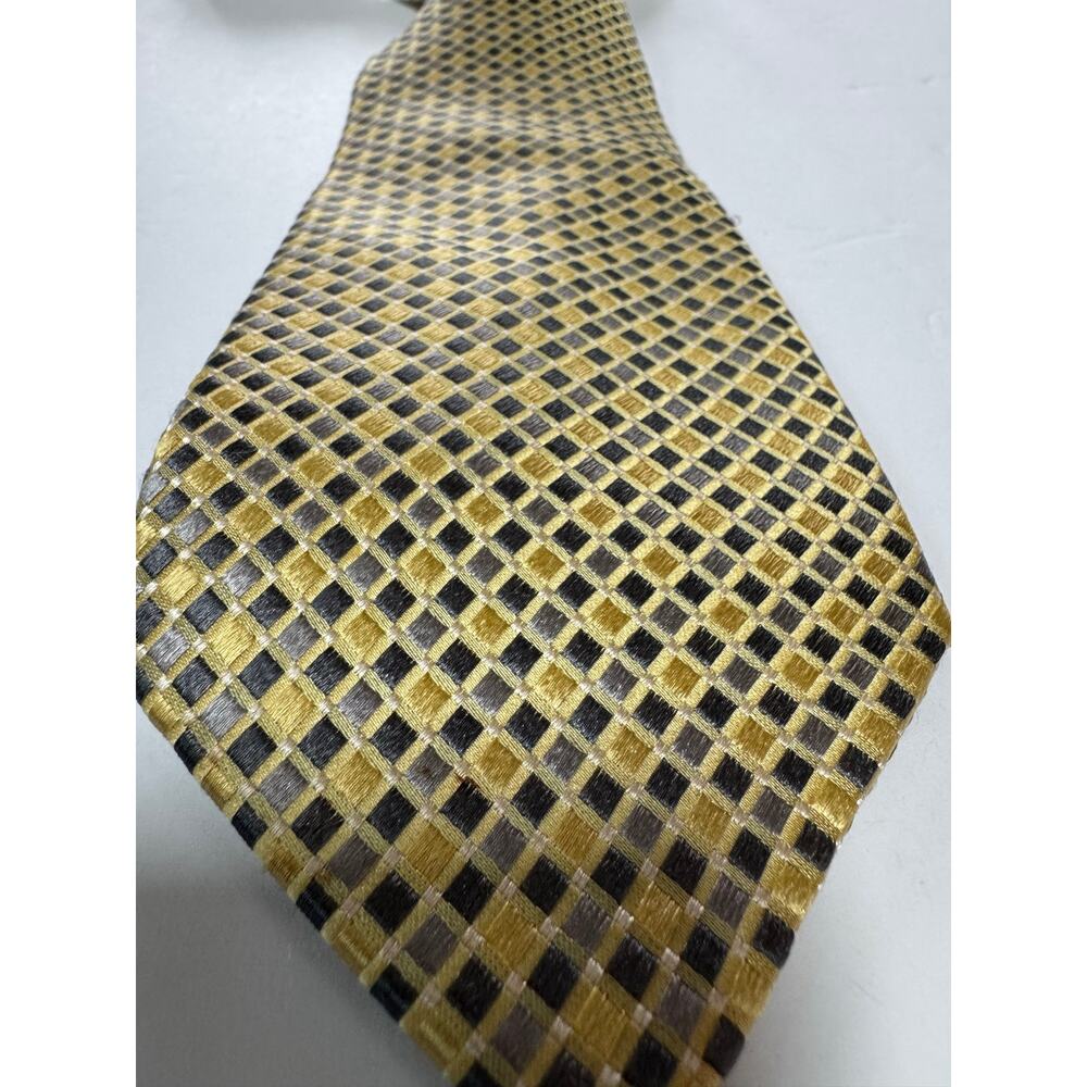 Donald Trump Signature Collection Tie Yellow Gray Geometric